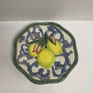 Fitz And Floyd Classics Decorative Wall Hanging Lemons Plate 9"